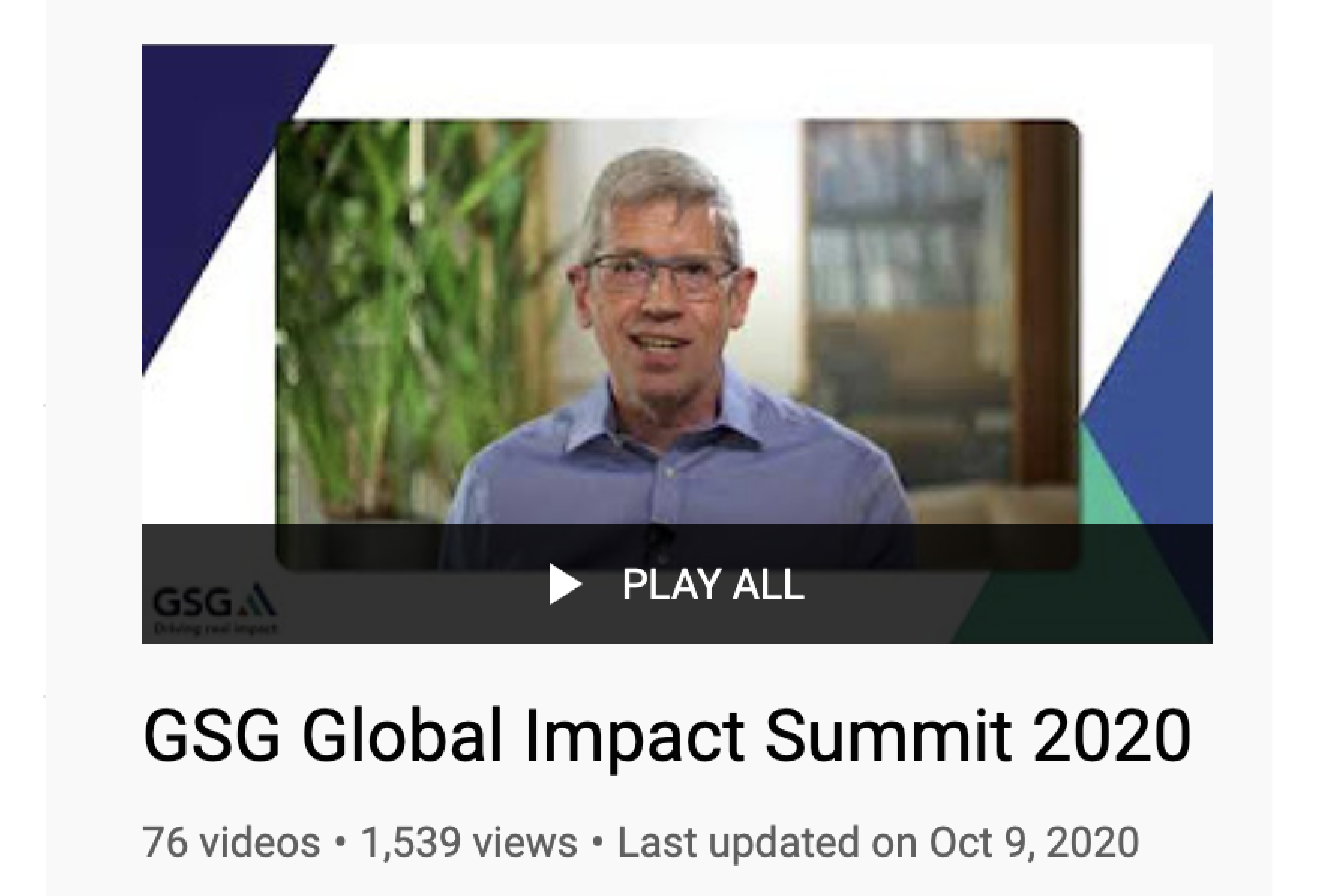 Mira los videos de la Cumbre de Impacto Global de GSG