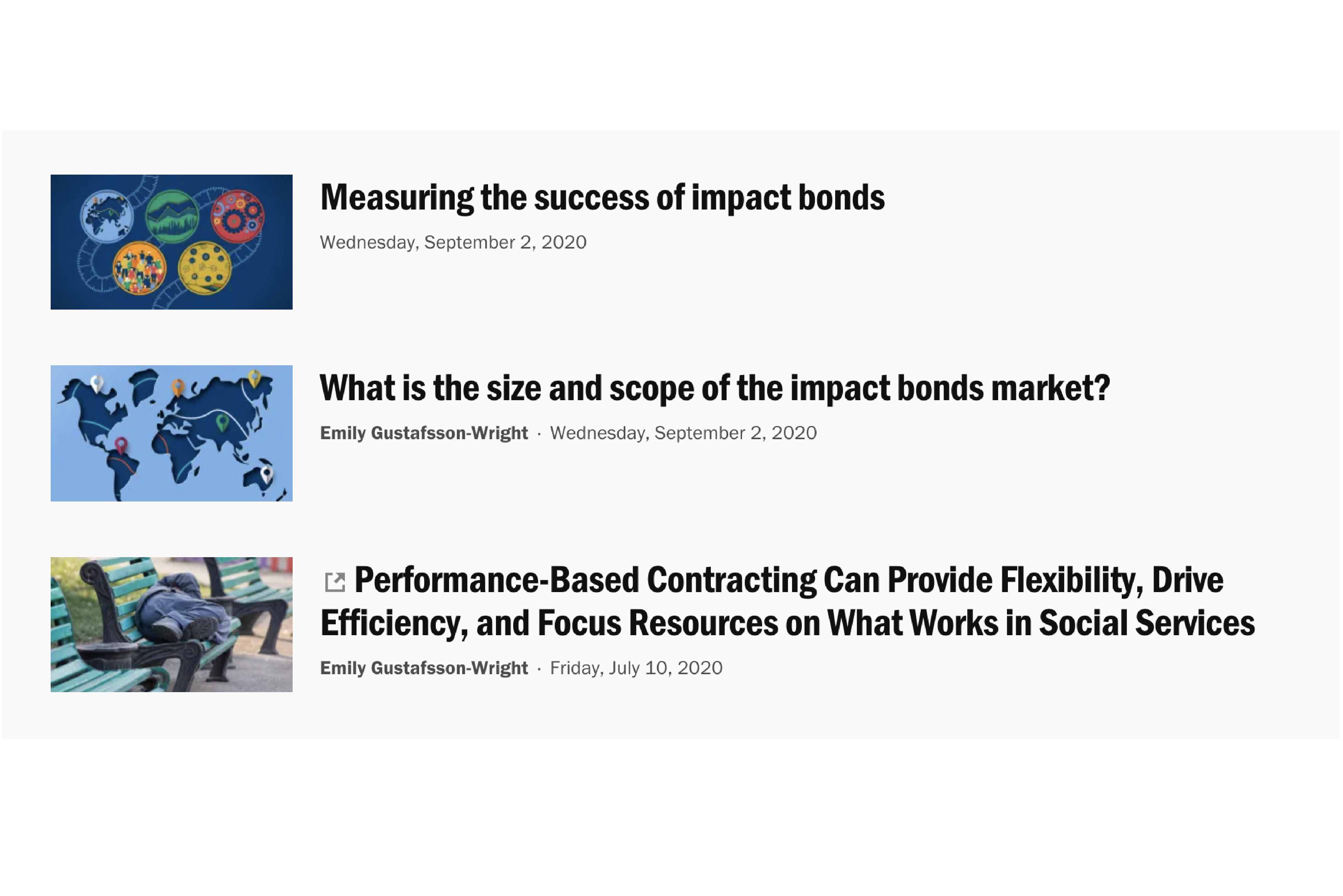 Reportes sobre impact bonds y outcomes financing